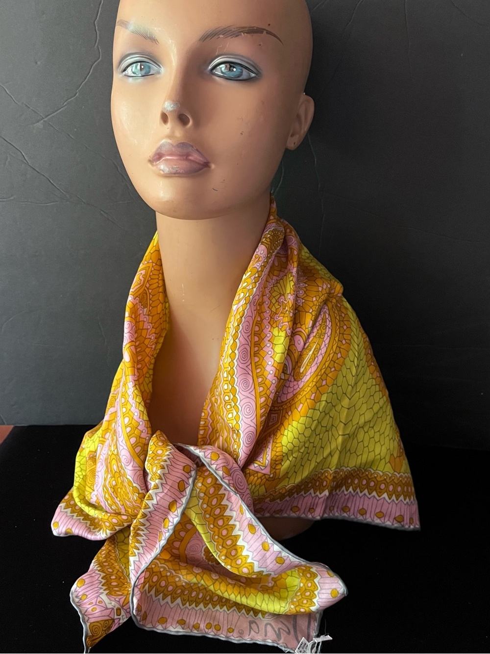 Vera Vintage Silk Paisley Square Scarf